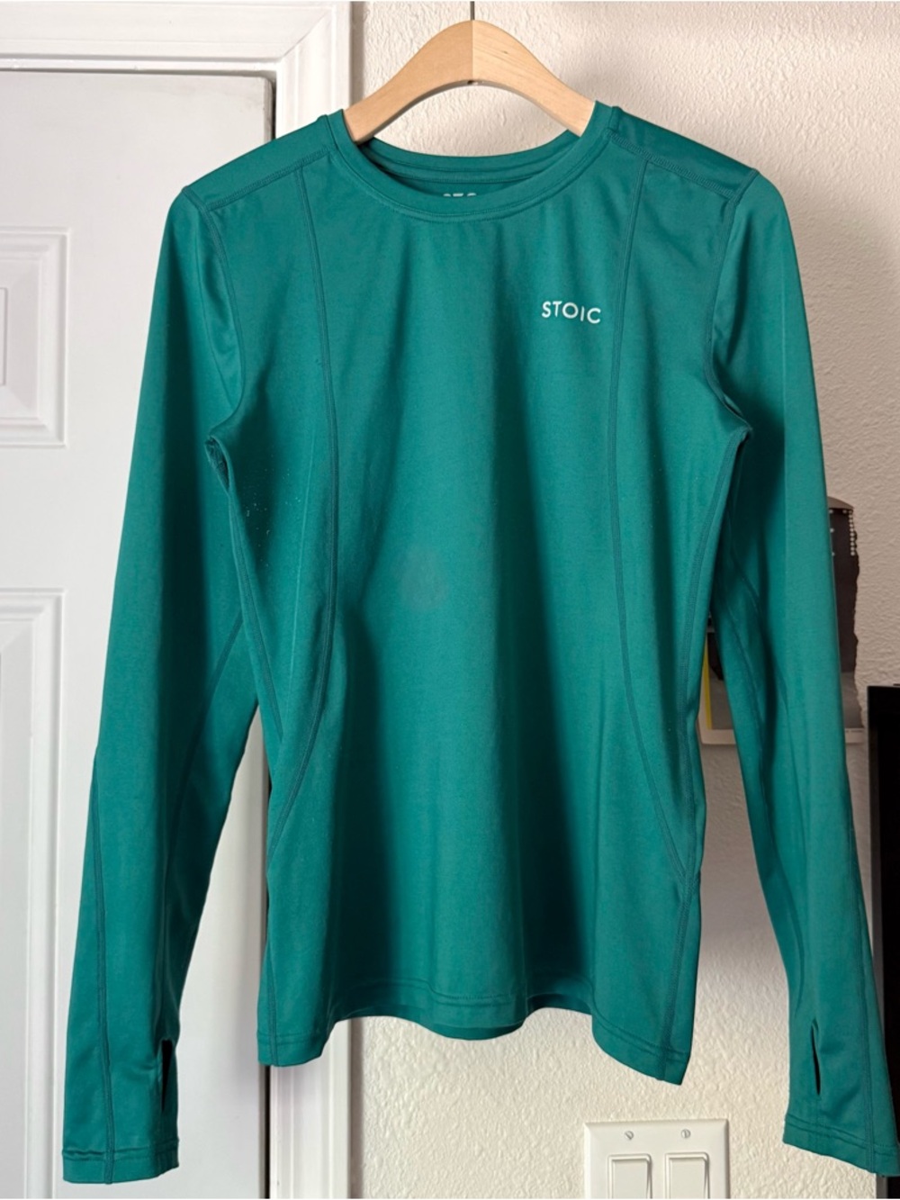 STOIC teal green athletic performance outdoor knit logo tee shirt t-shirt
